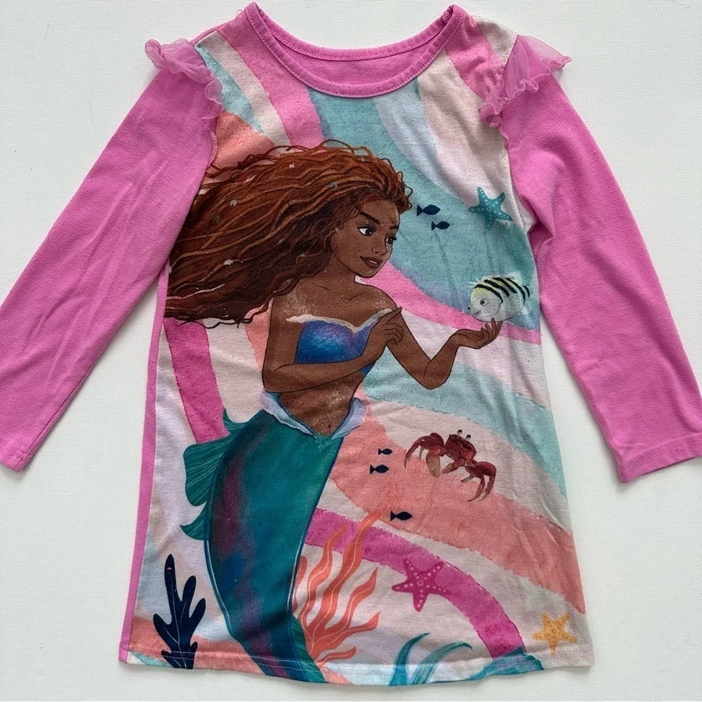 Disney Pink Little Mermaid Nightgown Size 6